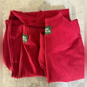 NWT Daily Drills Red Pointelle Set size M/L